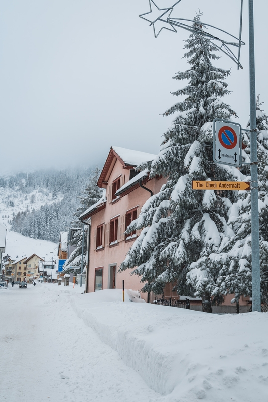 Walking to Downtown Andermatt