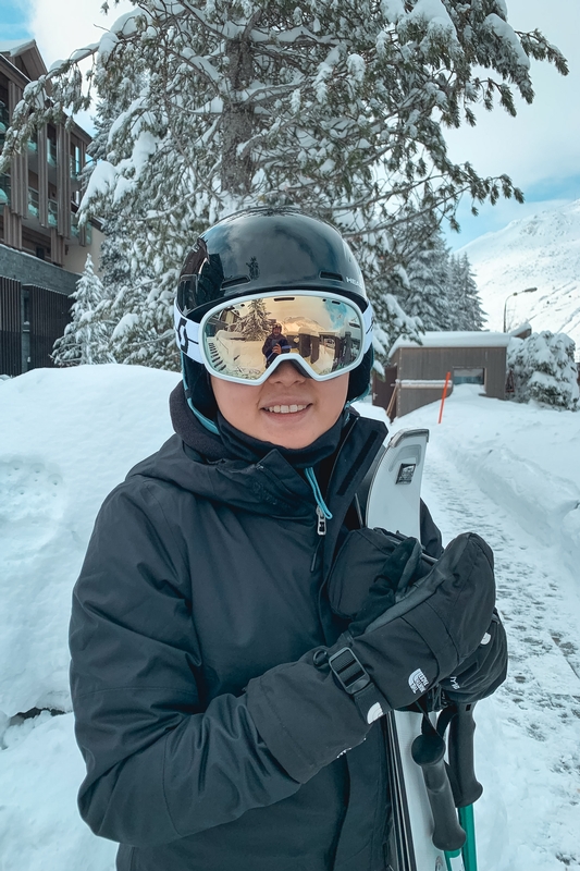 Skier Posing at Alpine Mountain Resort