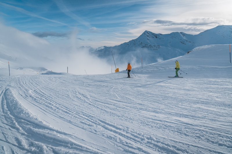 Few Early Skiers at Andermatt