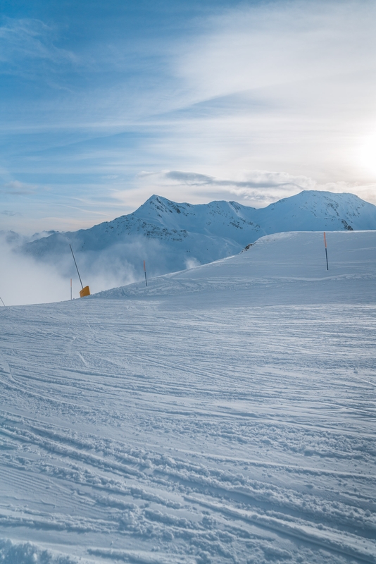 Fresh Powder and Breaking Sun at Andermatt - Tall