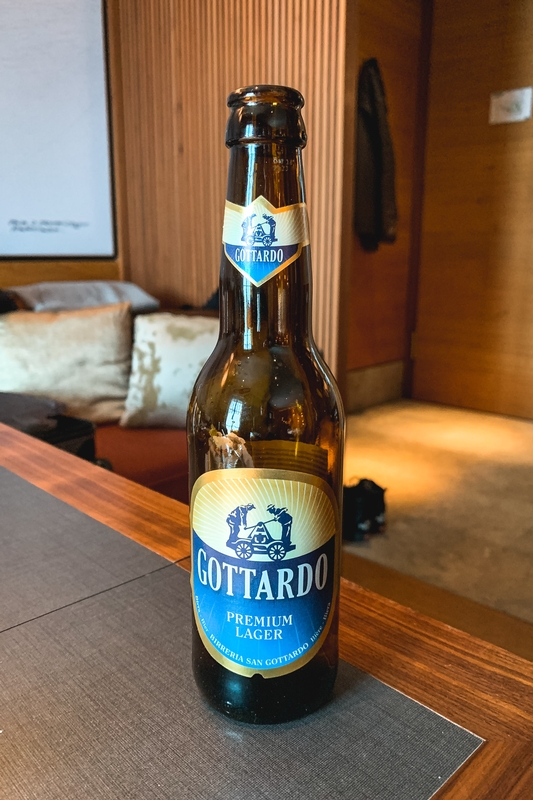 Gottardo Lager Bottle on Wooden Table