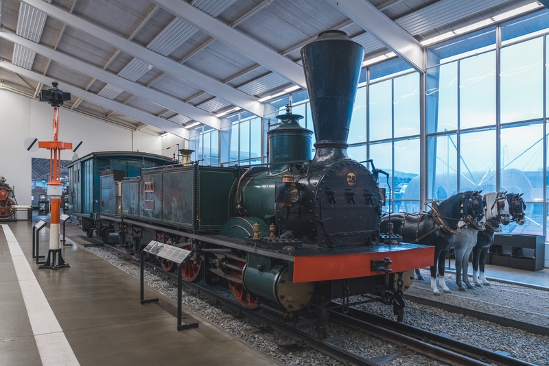 A Steam Locomotive at the Swiss Transport Museum