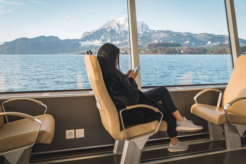 Jessica on the Burgenstock Boat