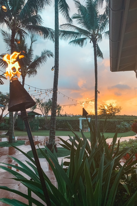 Tropical Patio at Golden Dusk
