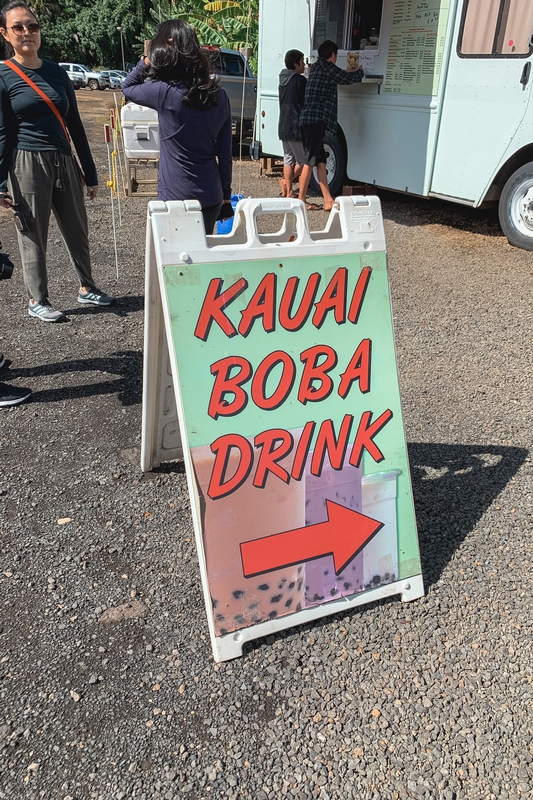 Kauai Boba Drink Street Sign
