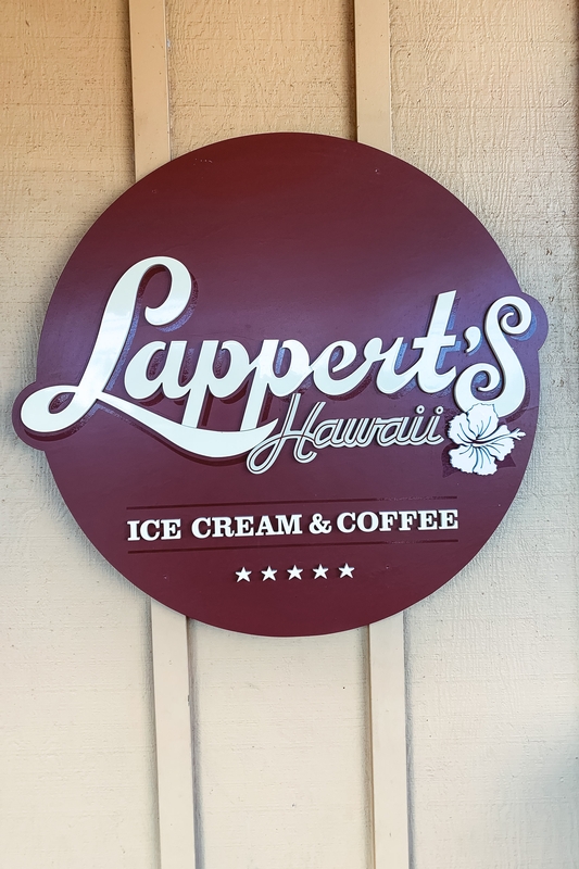 Lappert's Hawaii Sign on Wood Paneling
