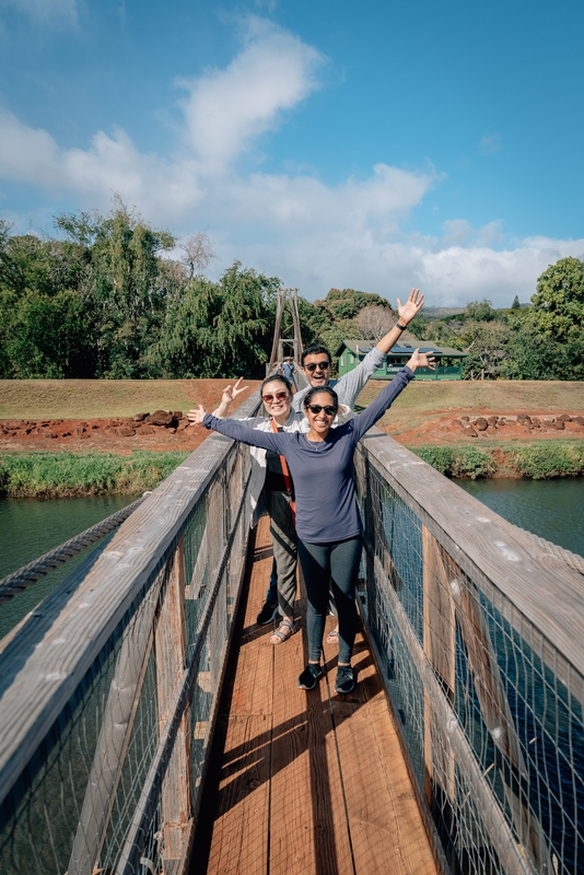 Ragini Jessica and Moki on the Bridge