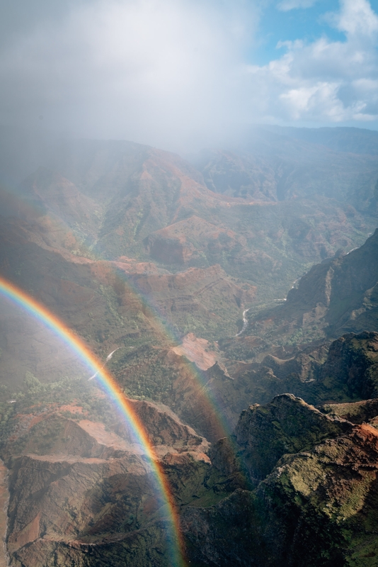 A Double Rainbow over Waimea Canyon