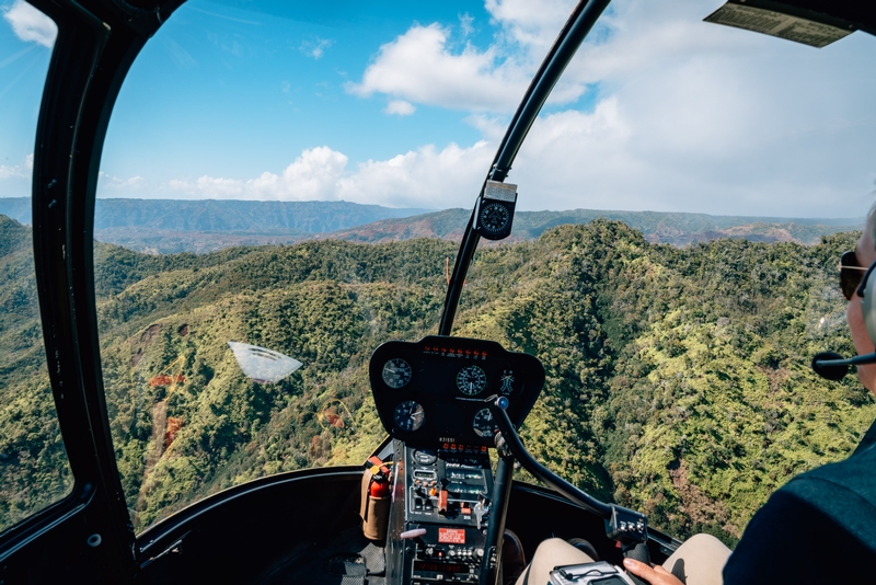 Approaching Waimea Canyon Through the Cockpit