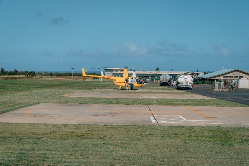 The Goyals Board their Helicopter