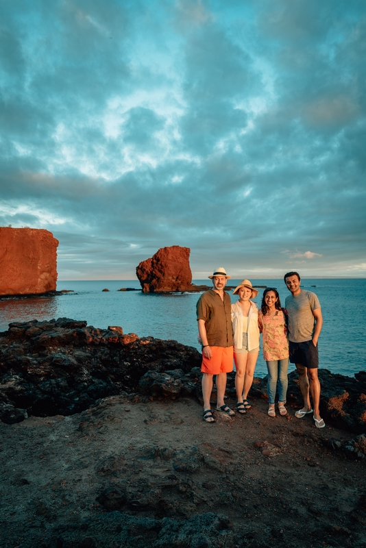 Group Photo at Sunset on Sweetheart Rock