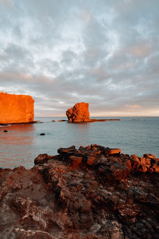 Nearly Lone Sweetheart Rock at Sunset