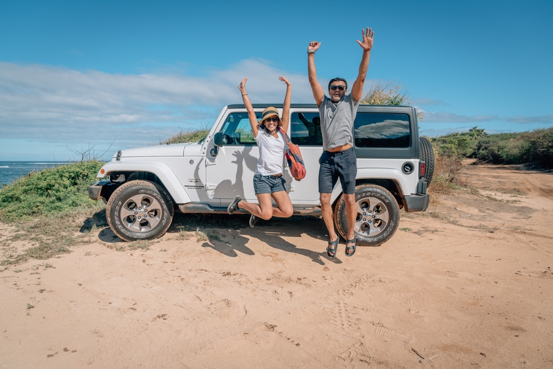 Ragini and Moki Leap for Lanai