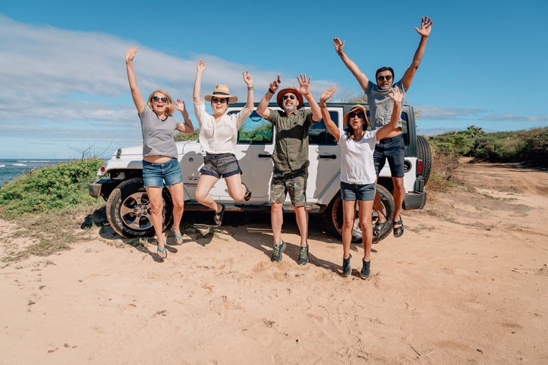 The Group Jeep Photo - Everyone Jump