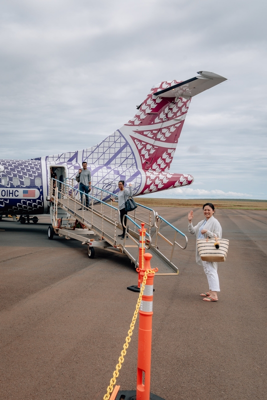 Boarding our Flight from LNY to HNL