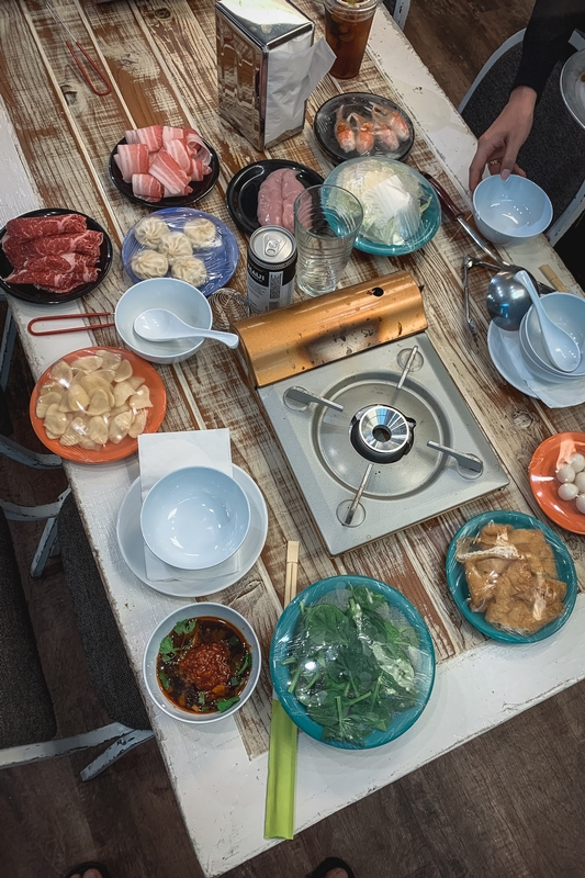 Hot Pot Meal Setup From Above
