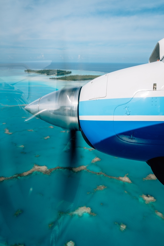 Approaching Tetiaroa on Air Tetiaroa