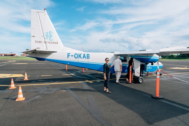 Jessica Boards our Flight to Tetiaroa