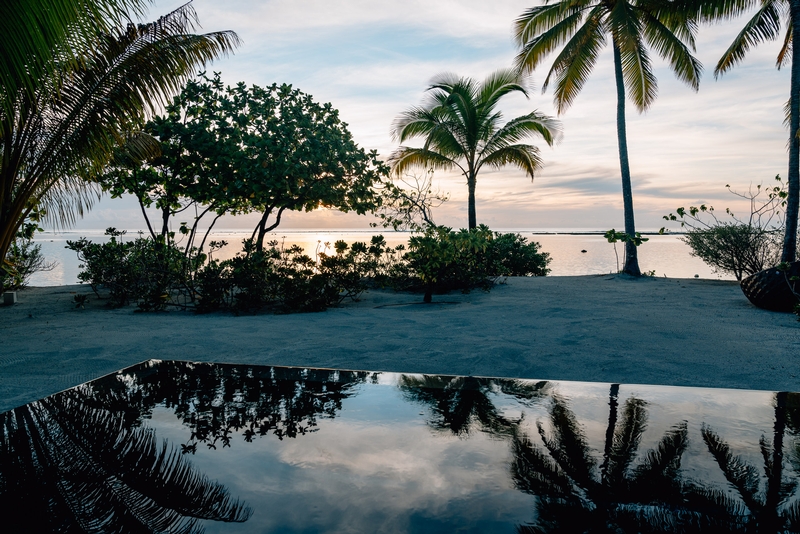 Overlooking the Pool at Sunset