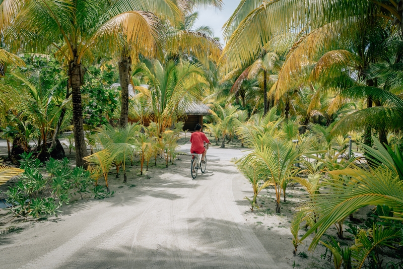 Jessica Bikes to the Main Resort