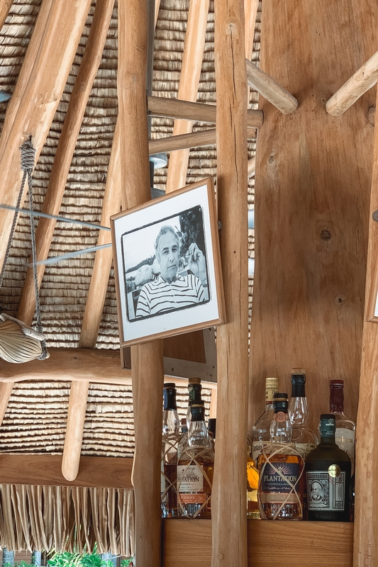 Tropical Bar Interior With Spirit Bottles