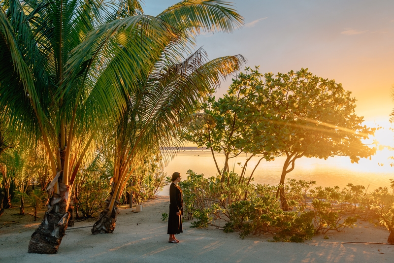 Jessica on our Beach at Sunset