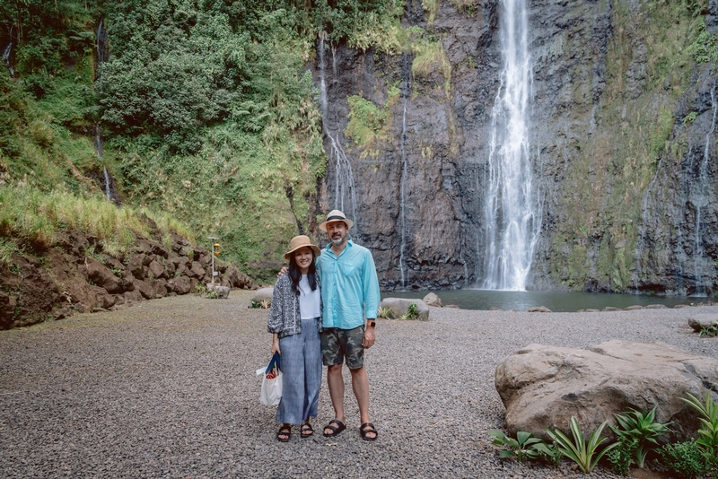 Jessica and Kris at the Tahitian Waterfall