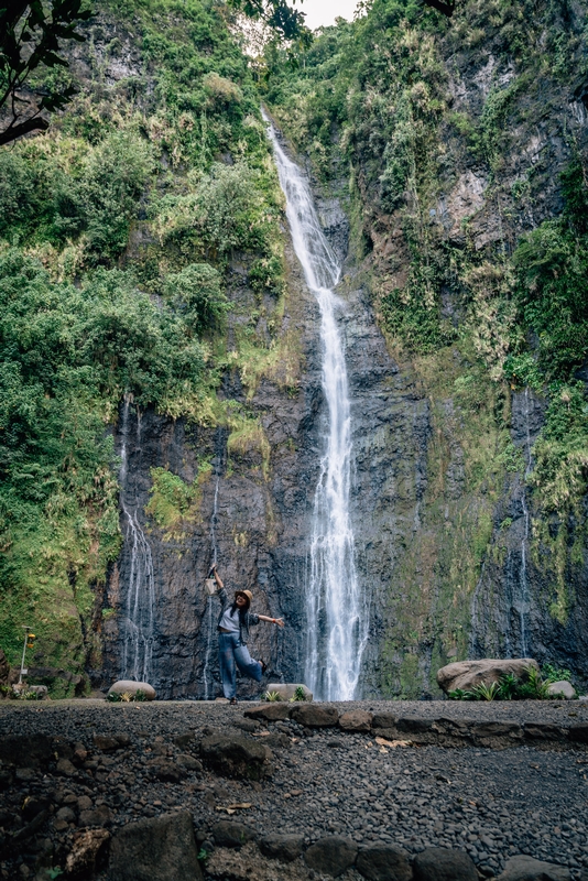 Jessica Dances in Front of the Waterfall