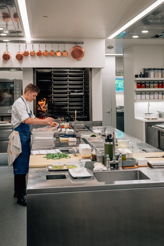Chef at Professional Kitchen Counter