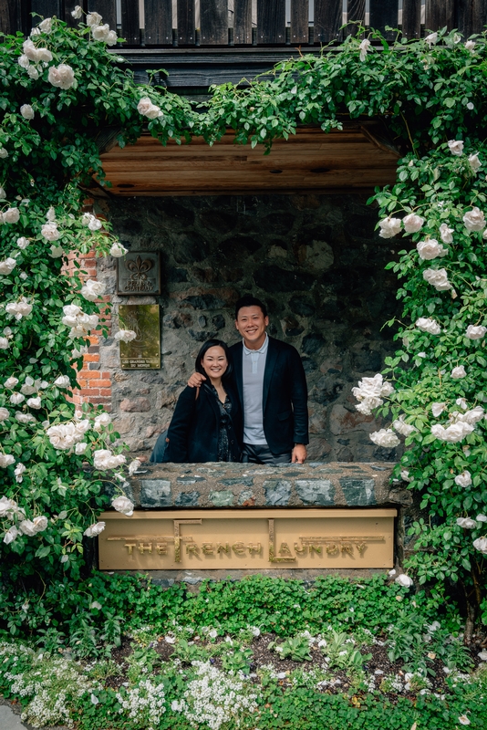Couple at The French Laundry Stone Window