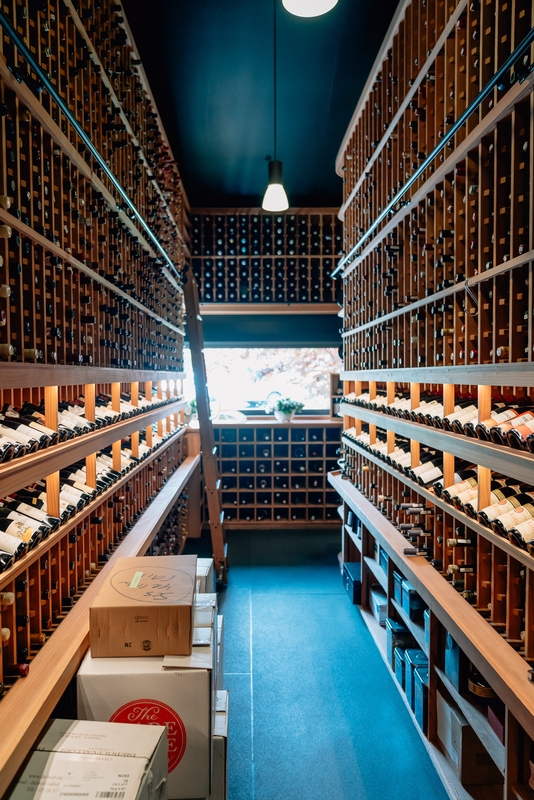 Wine Cellar Corridor With Symmetrical Racks