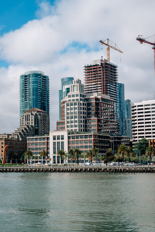 Modern Skyline Reflected in Bay Waters