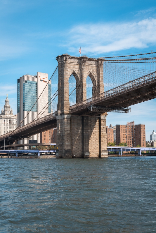 Brooklyn Bridge Spanning East River