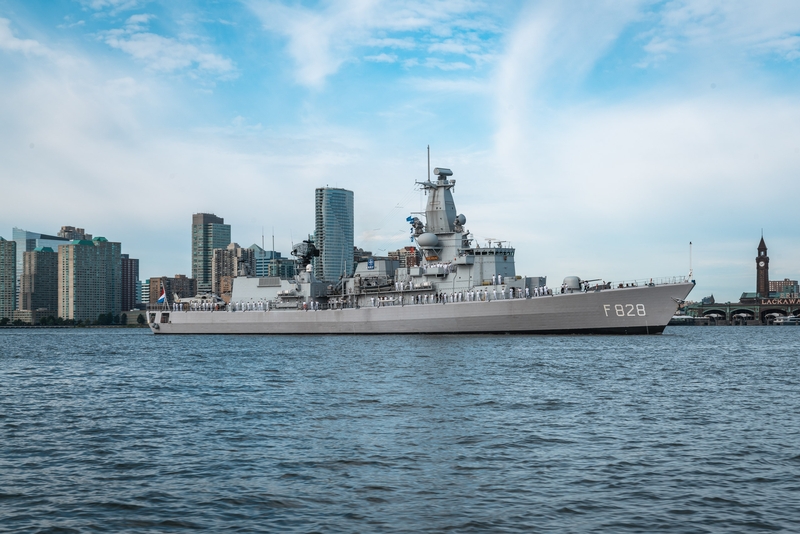 Military Frigate F628 Near Manhattan
