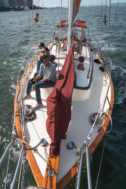 Sailing Yacht Through Choppy Waters