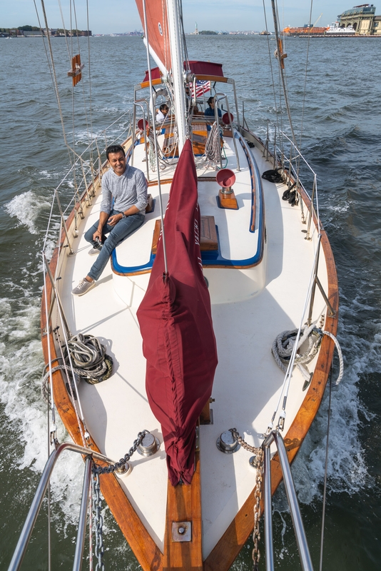 Sailor on Classic Yacht Deck