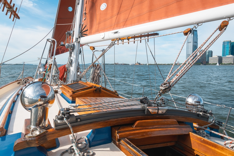 Wooden Sailing Vessel With Rust Sails