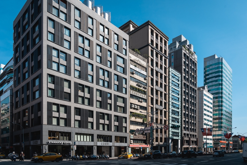 Modern Urban Street With Mixed-Use Buildings