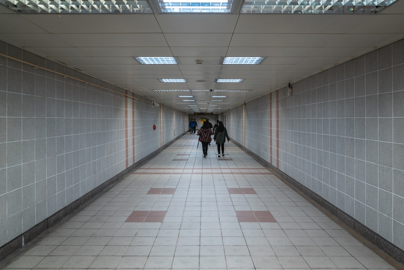 Underground Subway Tunnel With Pedestrians