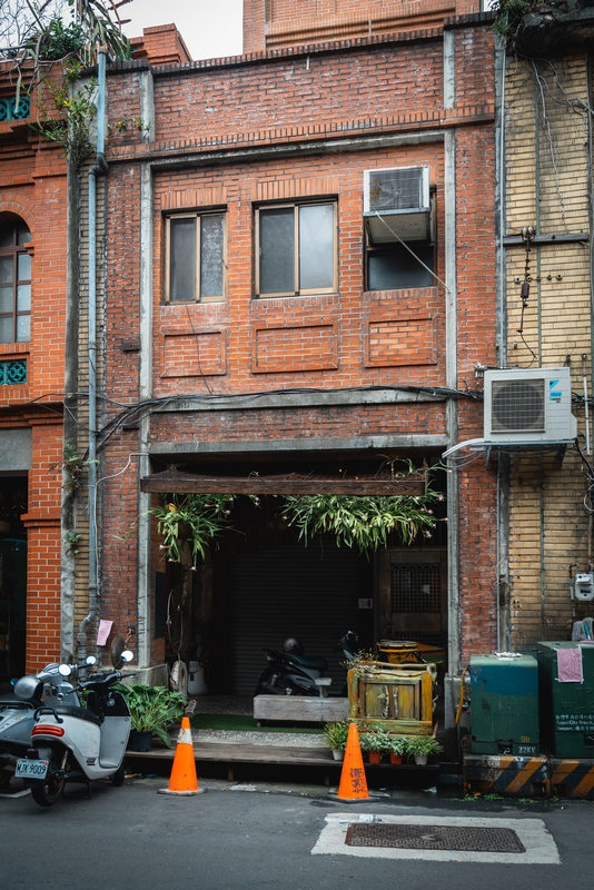 Weathered Red Brick Building, Taipei Street