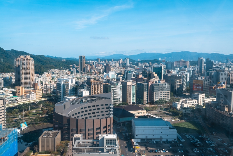 Taipei's Modern Skyline and Mountain Backdrop