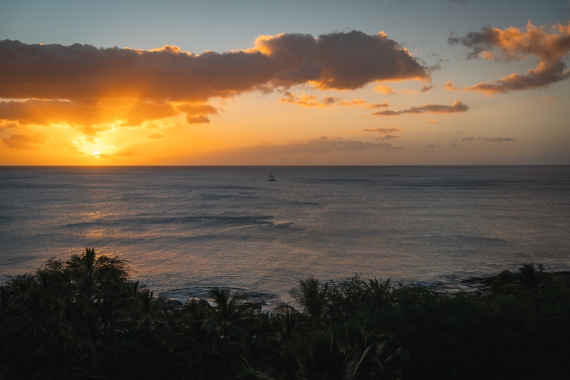 Golden Sunset Over Tropical Waters