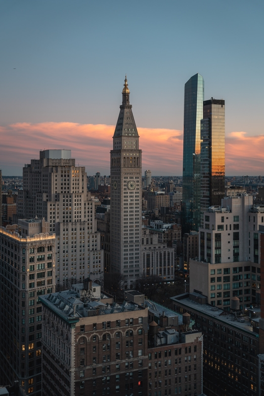 Manhattan Skyline at Golden Dusk