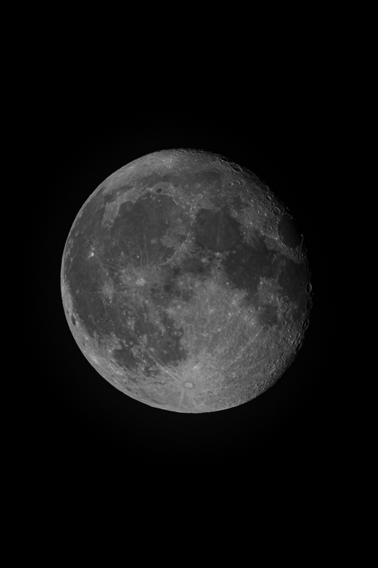 Waxing Gibbous Moon With Lunar Detail