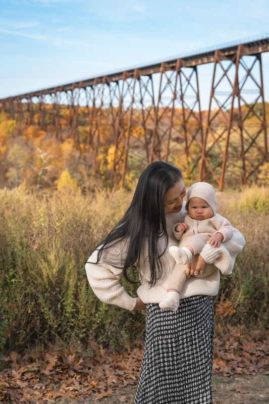 Jessica And Lucy Below The Trestle