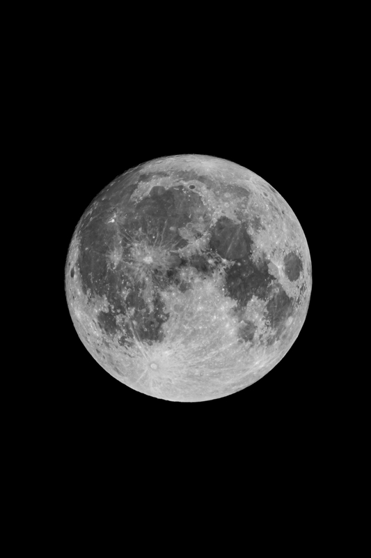 Detailed Full Moon Against Night Sky