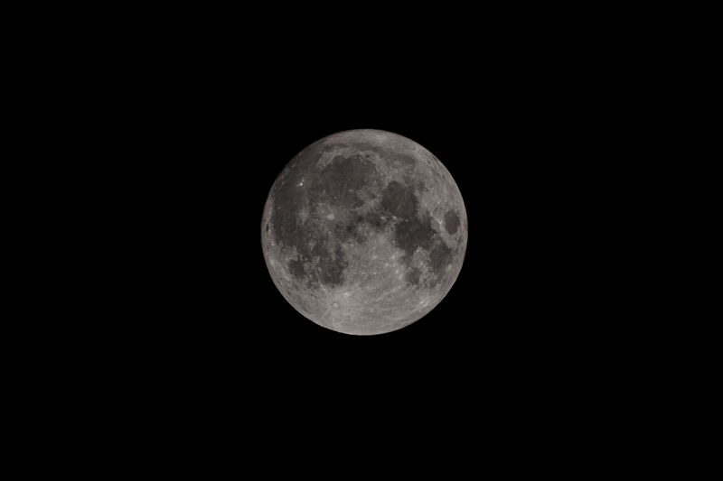 Full Moon Against Dark Night Sky