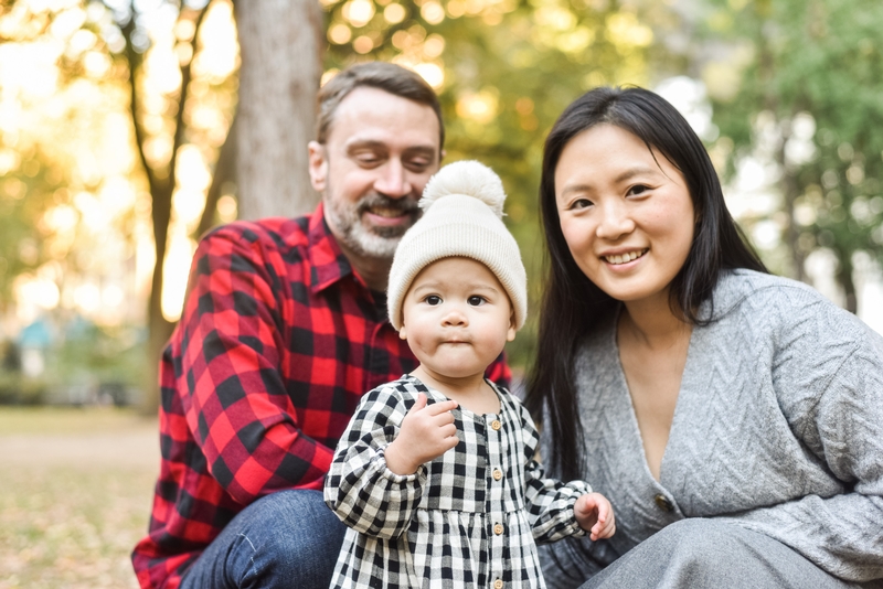 Family Portrait in Golden Hour Park