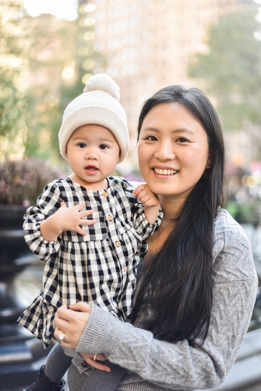 Woman and Toddler in Autumn Park