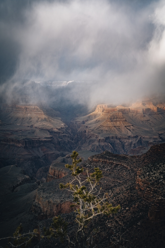 Dramatic Storm Clouds Over Grand Canyon